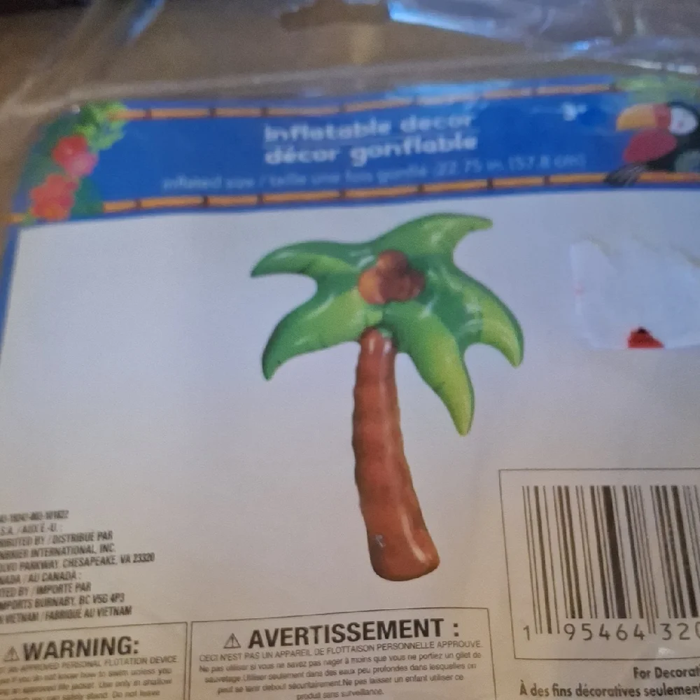 Inflatable Palm Tree Decor - Green & Brown